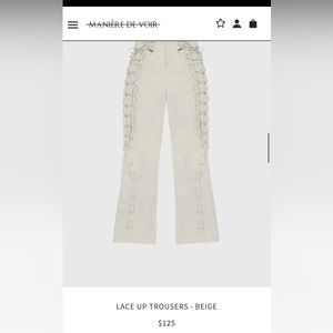 Maniere De Voir leather lace up Pants !